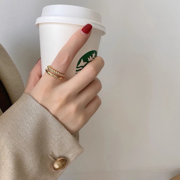 💕18K Gold Plated Stacked Twist Ring - Picture 7 of 8